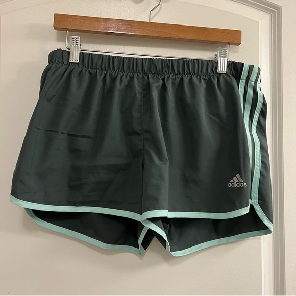Adidas Climalite Womens 3” Athletic Running Shorts Lined Gray Mint Size Large - Picture 1 of 5